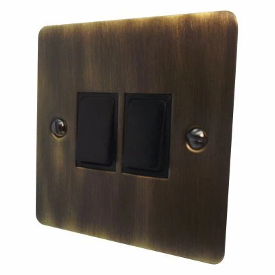 Square Classic Antique Brass Plug Socket with USB Charging